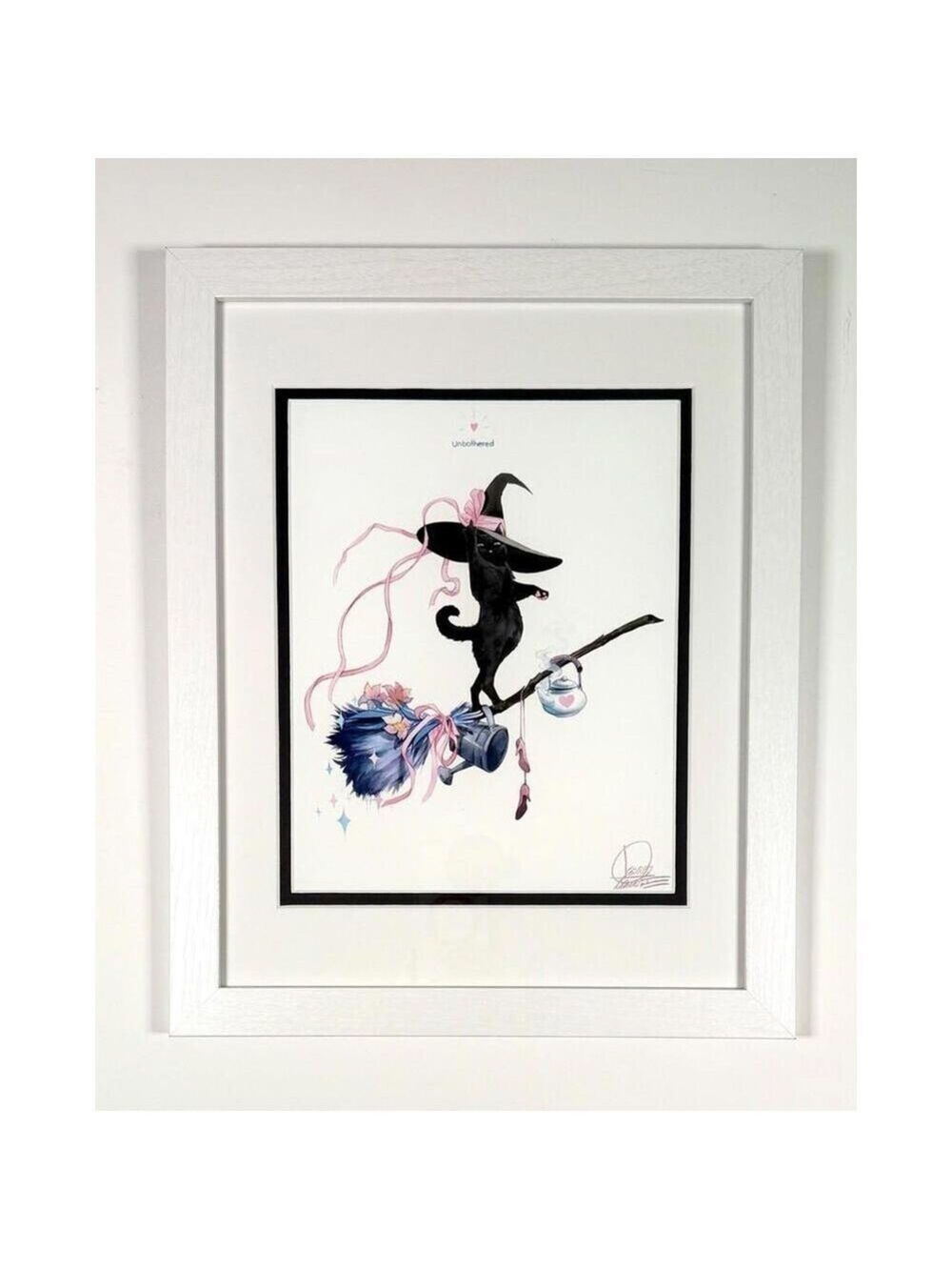Unbothered I by Lora Zombie – Signed Limited Edition Cat Art Print, Framed